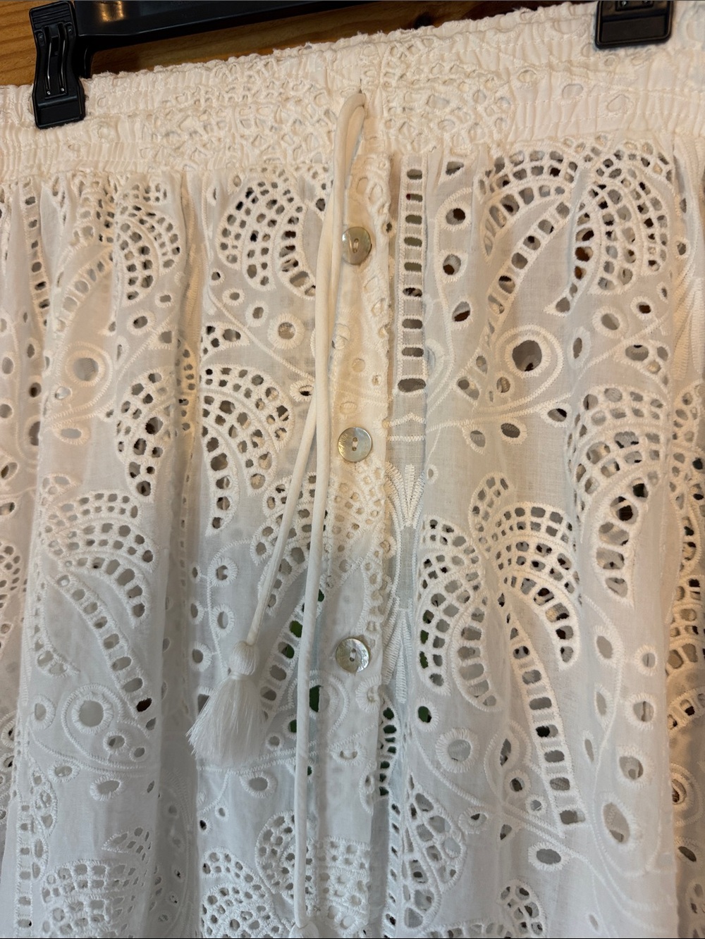 NWT FARM Rio Laise Palm Tree Eyelet Cotton Midi Skirt - Picture 3 of 5